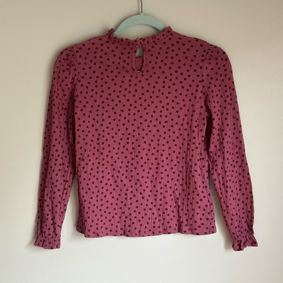 Mayoral Polka Dot Print Long- Sleeved Top Girls Size 12 Purple Red Fall Tops - Picture 4 of 8